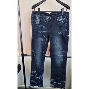 Women’s Cowgirl Tuff Dark Denim Makin Waves Jeans Size 33X33 Actual 33x32